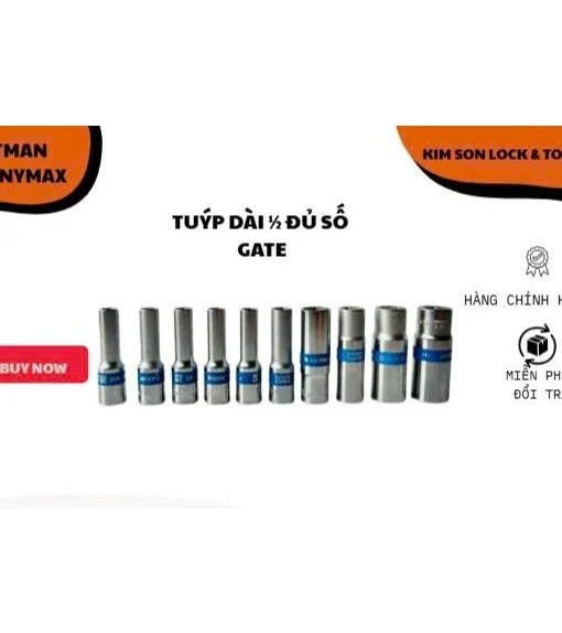 Cục tuýp , tip, đầu khẩu 1/2 dài thương hiệu Gate cap cấp chính hãng