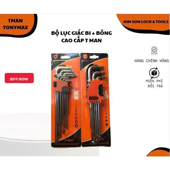 Bộ lục giác đầu bông, bi cao cấp thương hiệu T man chính hãng