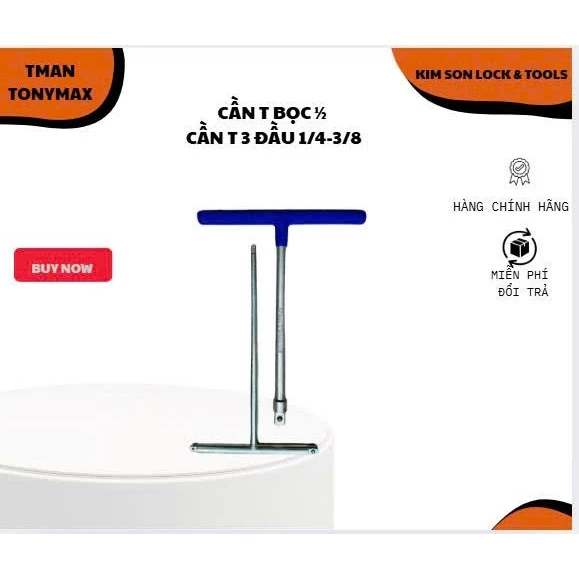 Cần T siết đầu 1/2 cán bọc , cần T 3 đầu 1/4-3/8
