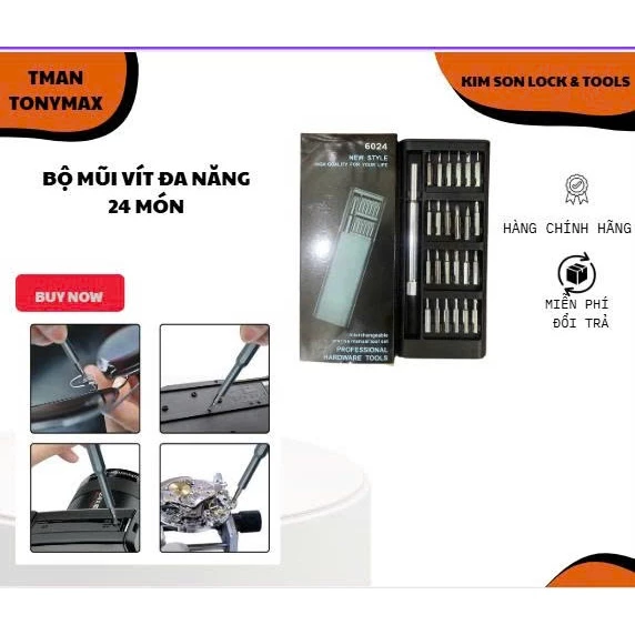 Bộ tua vít, mũi vít đa năng 24 chi tiết