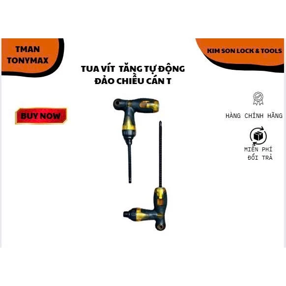 Tua vít, tô vít 2 đầu tăng tự động đảo chiều cán chữ T