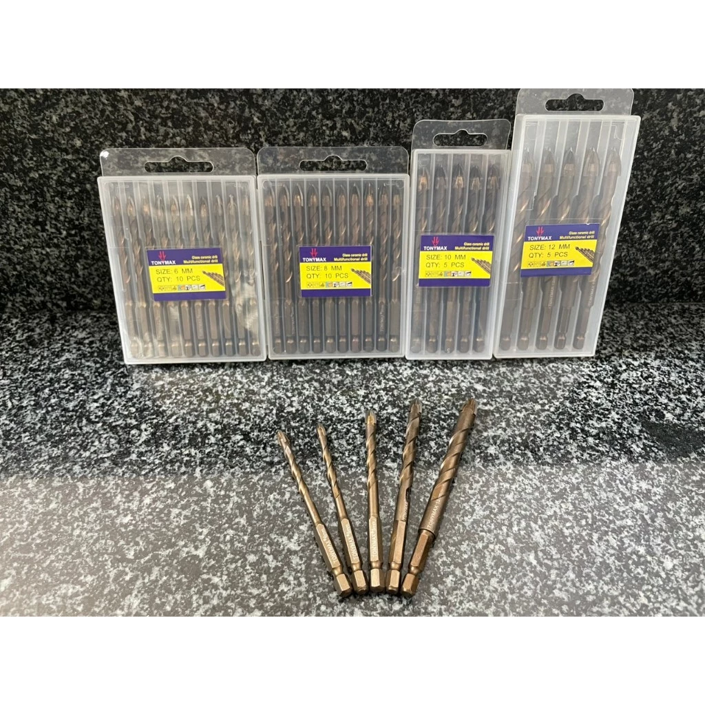 Bộ mũi khoan đa năng 4 cạnh chuôi lục giác thương hiệu Tonymax cao cấp chính hãng Bộ mũi khoan đa năng 4 cạnh chuôi lục giác thương hiệu Tonymax cao cấp chính hãng