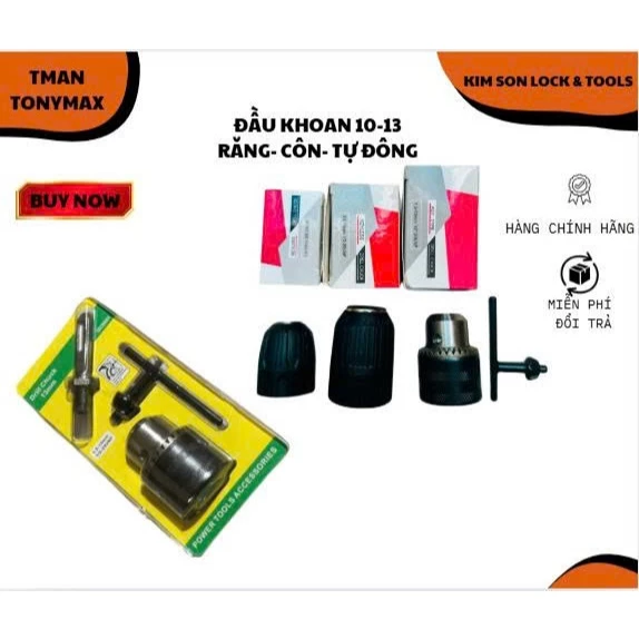 Đầu khoan , đầu kẹp mũi khoan 10mm,13mm